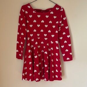 The Children's Place Red Dress with White Hearts